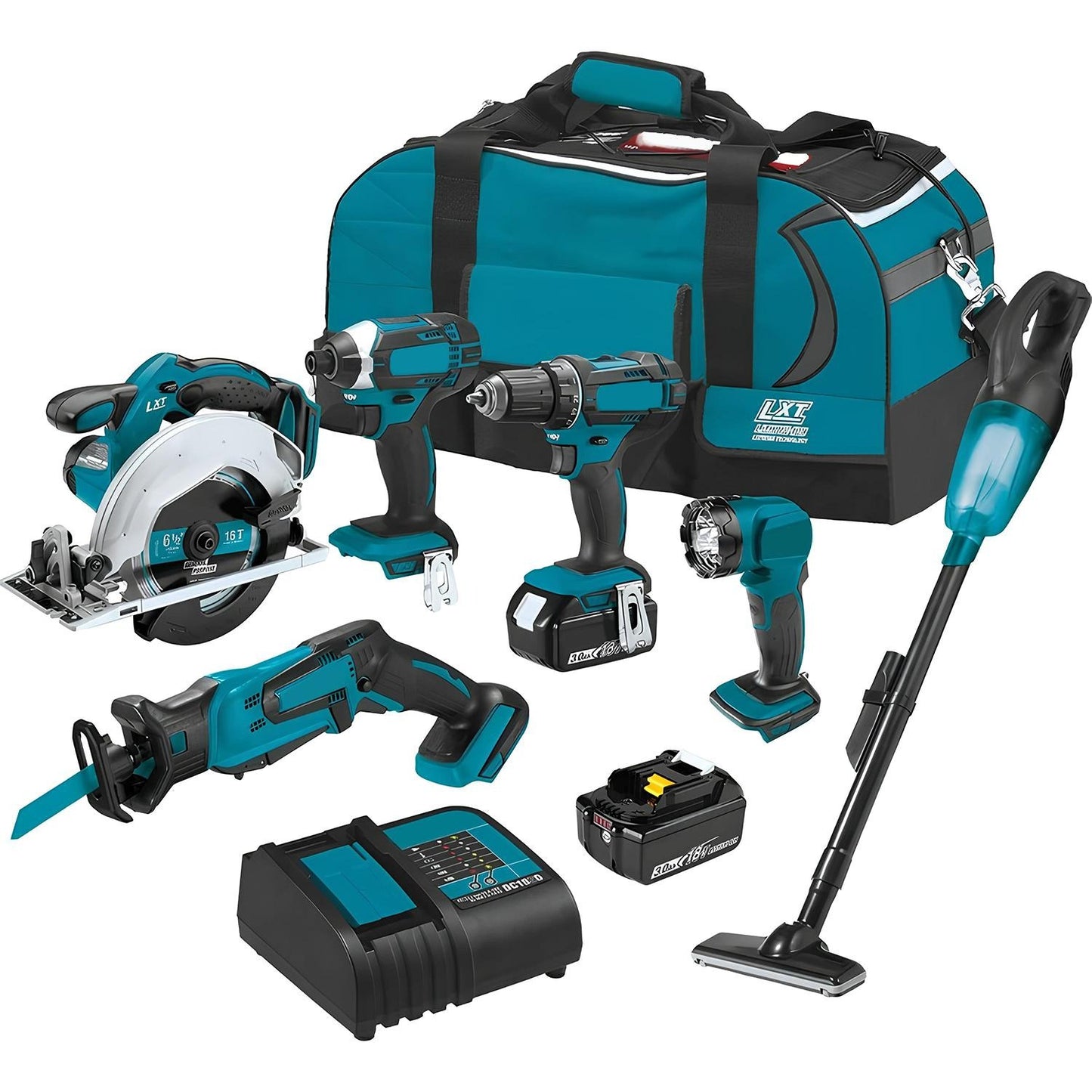 18V Cordless 6-Piece Power Tool Combo Kit – Complete Set with 3.0Ah Batteries