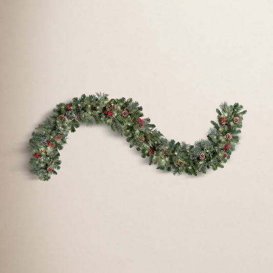 108'' in. Lighted Faux Garland