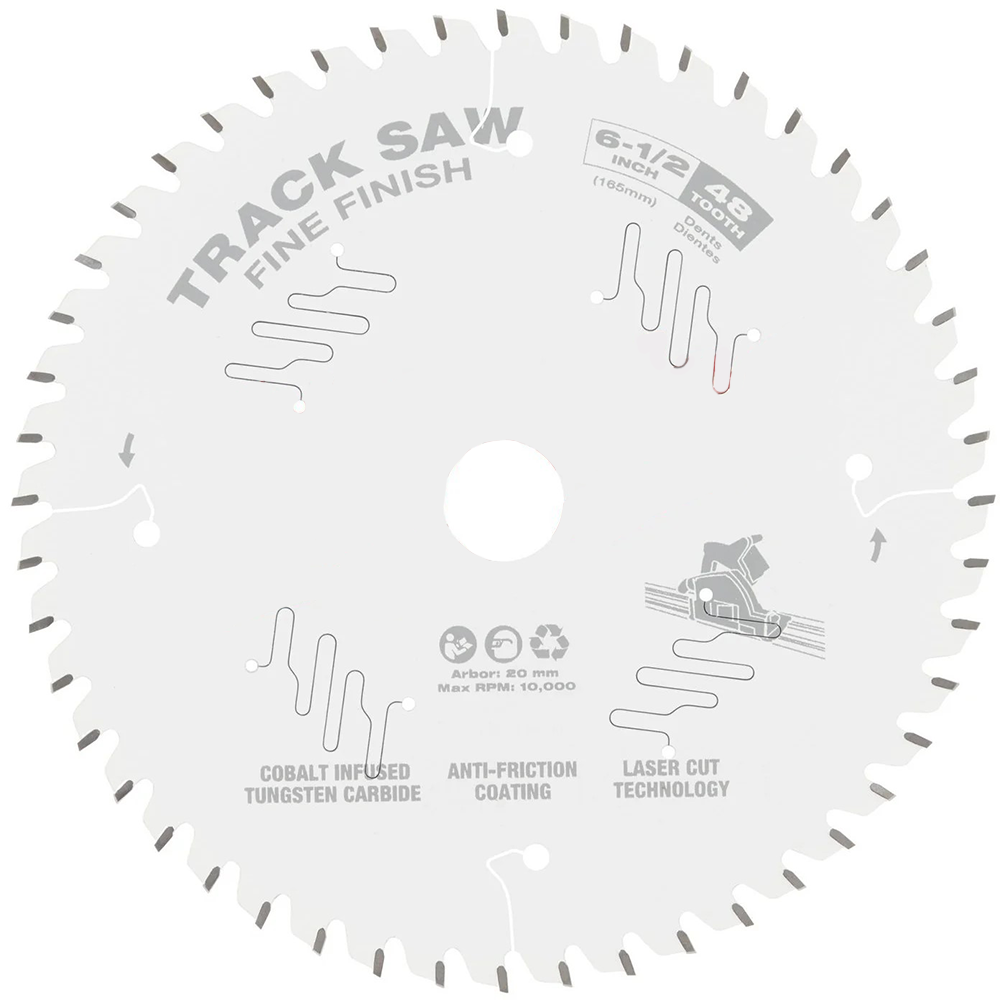 6-1/2" 48-Tooth Fine Finish Track Saw Blade – Precision Cuts, Smooth Finish