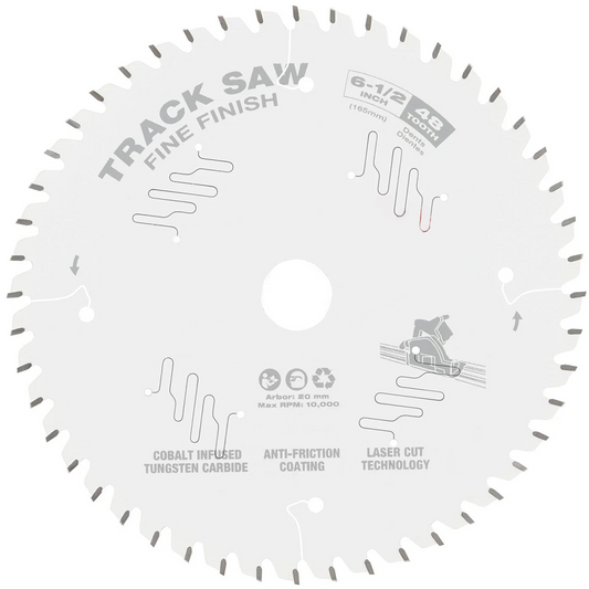 6-1/2" 48-Tooth Fine Finish Track Saw Blade – Precision Cuts, Smooth Finish
