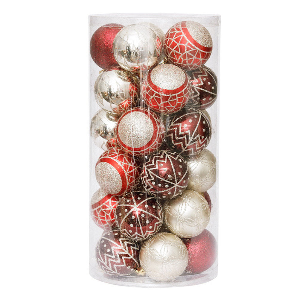 30 Piece Shatterproof Ball Ornaments Set