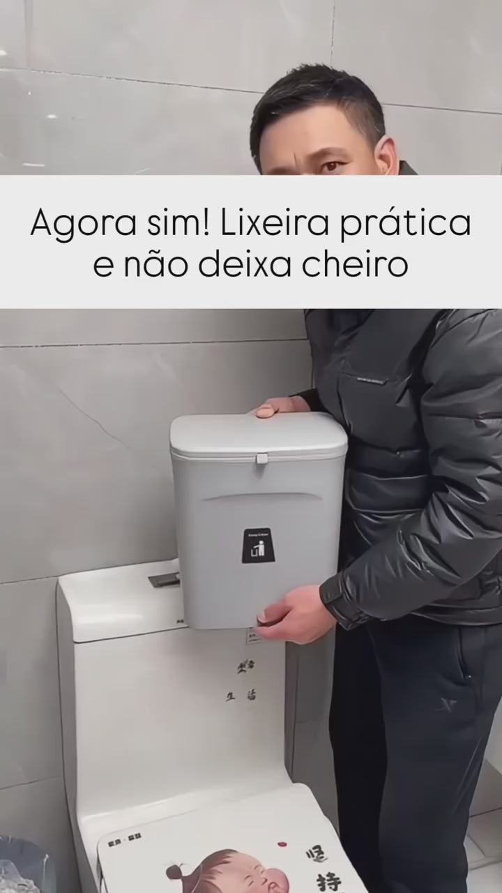 Compact Hanging Trash Can with Lid, 7 Liters – Organization and Convenience at Your Fingertips!