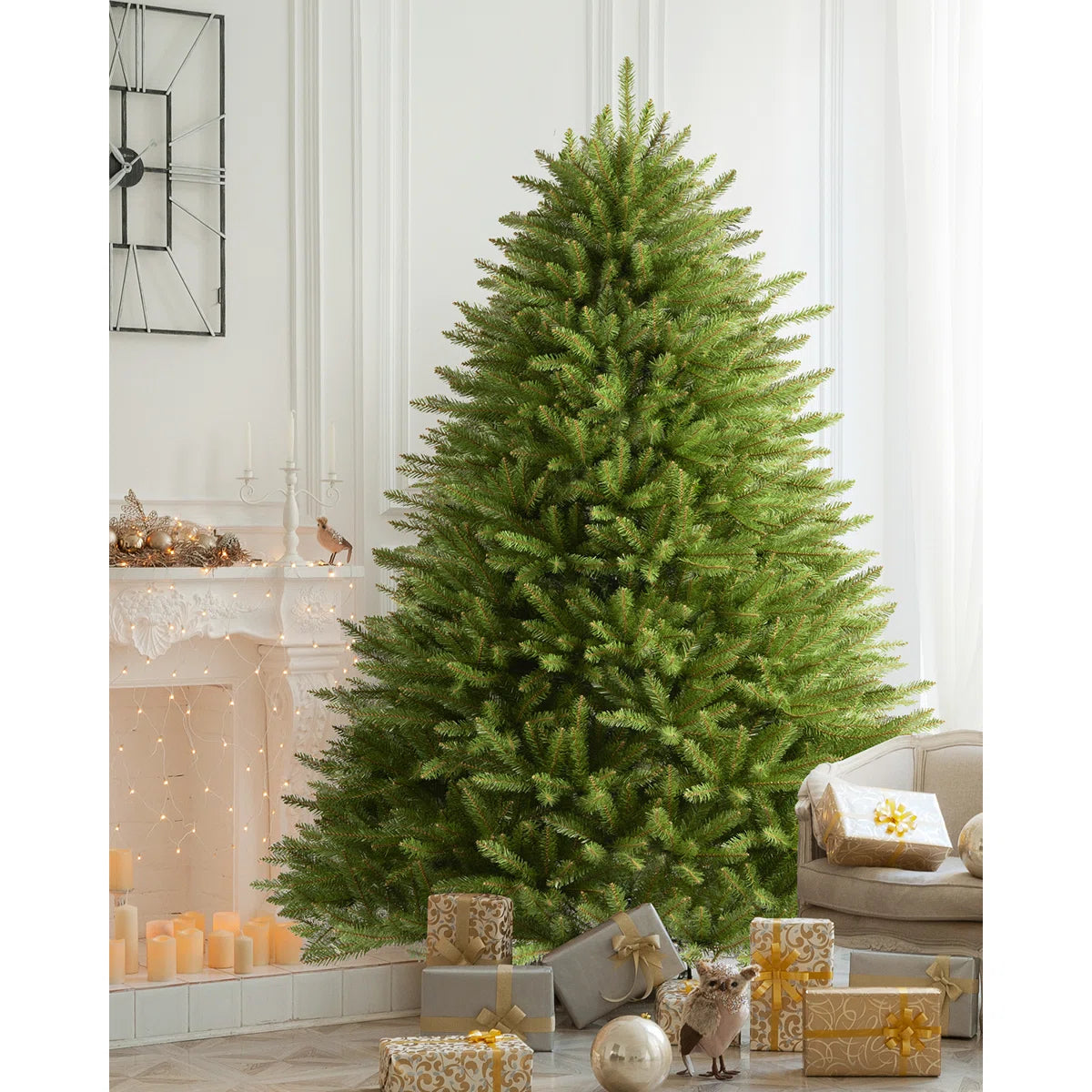 9' Lighted Fir Christmas Tree