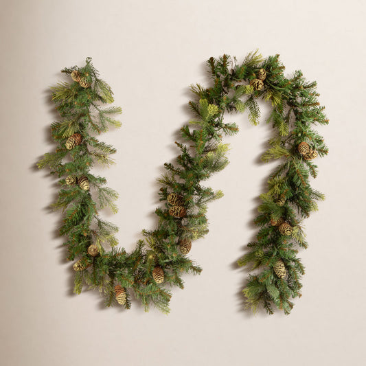 Quentin 9ft. Carolina Pine Garland with Clear Lights