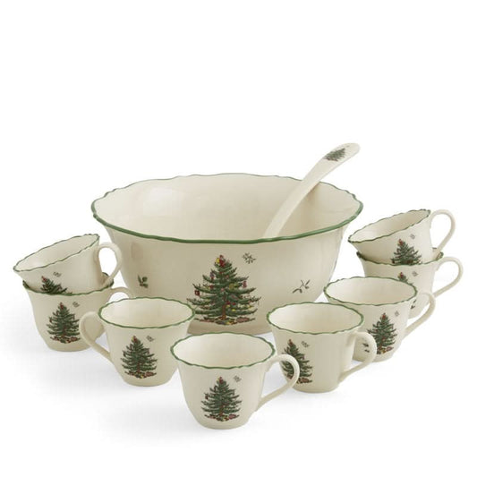 10-Piece Porcelain Set – Christmas Tree Design