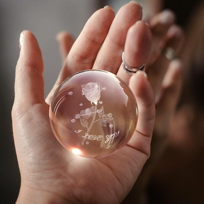 Large Decorative Table Lamp - 3D Crystal Ball